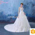 China Custom Made Suzhou Sequined Lace Sexy Deep V White One Wedding Dress 2017